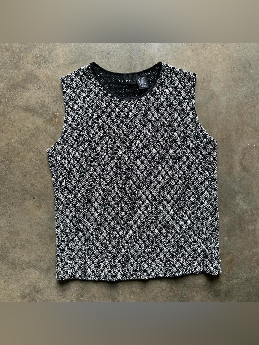 Black and white George tank top with a touch of grunge and goth style